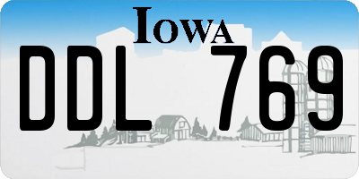 IA license plate DDL769
