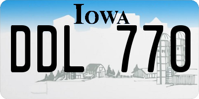 IA license plate DDL770