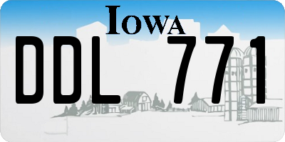 IA license plate DDL771