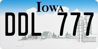 IA license plate DDL777