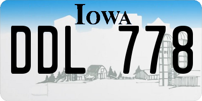 IA license plate DDL778