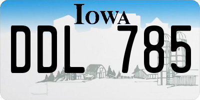 IA license plate DDL785