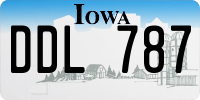 IA license plate DDL787