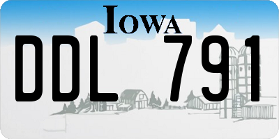 IA license plate DDL791