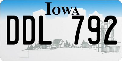 IA license plate DDL792