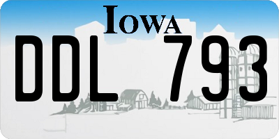 IA license plate DDL793