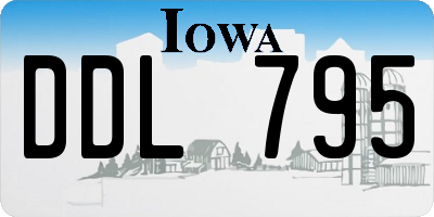 IA license plate DDL795