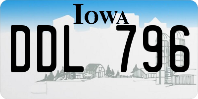 IA license plate DDL796