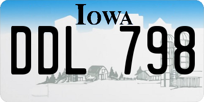 IA license plate DDL798