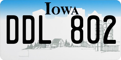 IA license plate DDL802