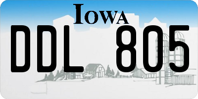 IA license plate DDL805