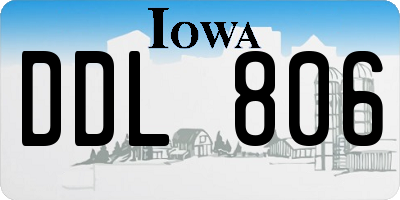 IA license plate DDL806