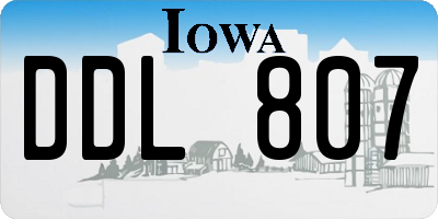 IA license plate DDL807