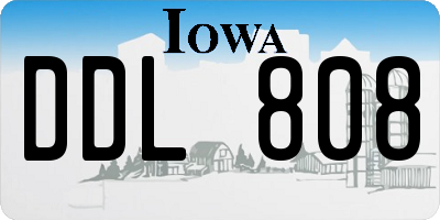 IA license plate DDL808