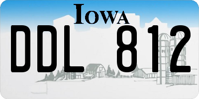 IA license plate DDL812