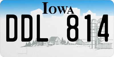 IA license plate DDL814