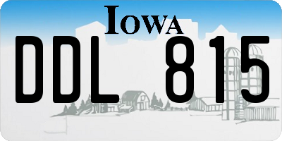 IA license plate DDL815