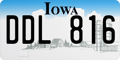IA license plate DDL816