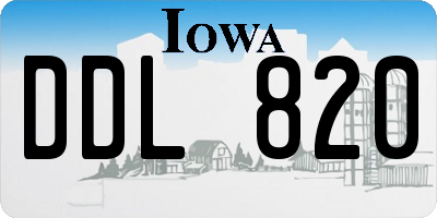 IA license plate DDL820