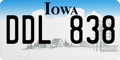 IA license plate DDL838
