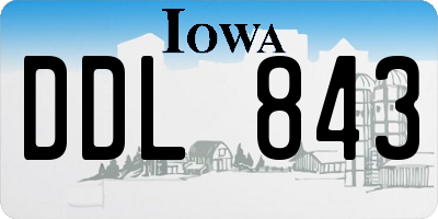 IA license plate DDL843