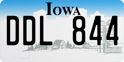 IA license plate DDL844