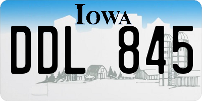 IA license plate DDL845
