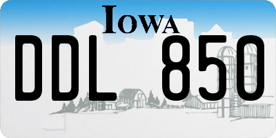 IA license plate DDL850