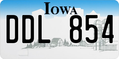 IA license plate DDL854