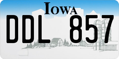 IA license plate DDL857