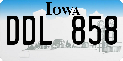 IA license plate DDL858