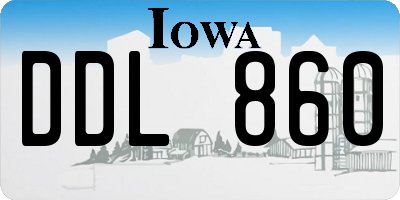 IA license plate DDL860