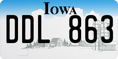 IA license plate DDL863