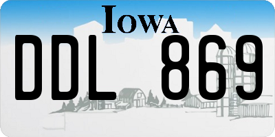 IA license plate DDL869