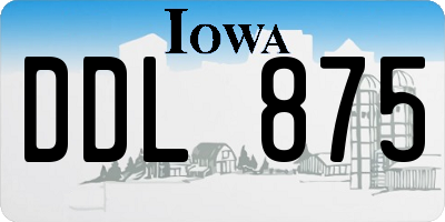 IA license plate DDL875