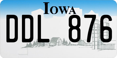 IA license plate DDL876