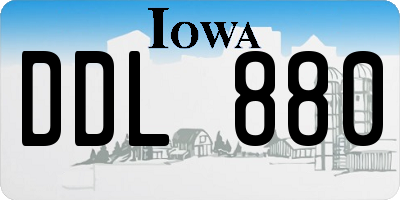 IA license plate DDL880