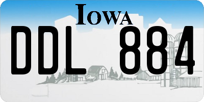 IA license plate DDL884