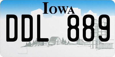 IA license plate DDL889