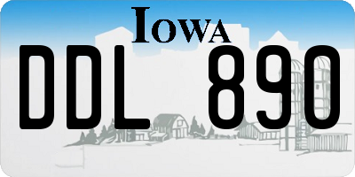 IA license plate DDL890