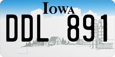 IA license plate DDL891