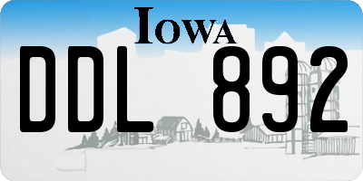 IA license plate DDL892