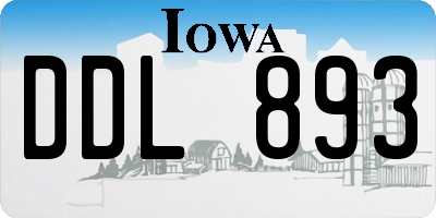 IA license plate DDL893