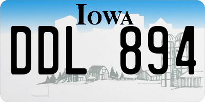 IA license plate DDL894