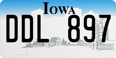 IA license plate DDL897