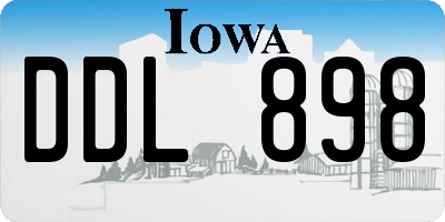 IA license plate DDL898