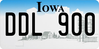 IA license plate DDL900