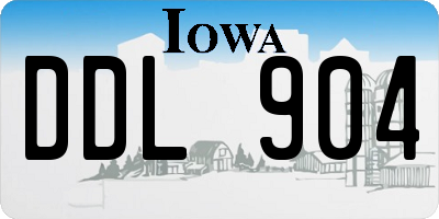 IA license plate DDL904