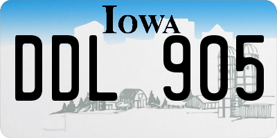 IA license plate DDL905