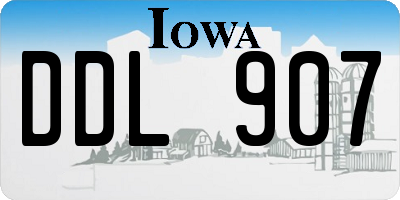 IA license plate DDL907